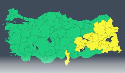 İçişleri Bakanlığı'ndan Malatya İçin Salı Günü Sarı Kod