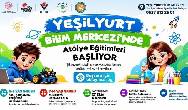 Bilim Merkezinde Atölye Eğitimleri İçin Kayıtlar Başladı