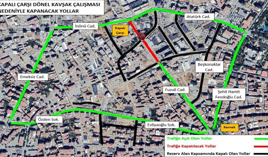 Kavşak Çalışması İçin Trafikte Yeni Düzenleme