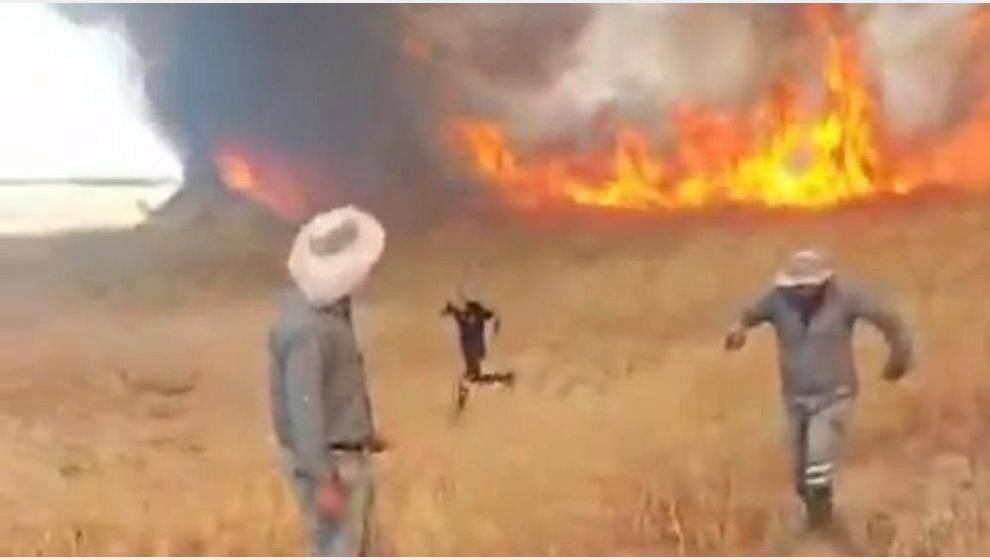 Tarlada Korkutan Anız Yangını