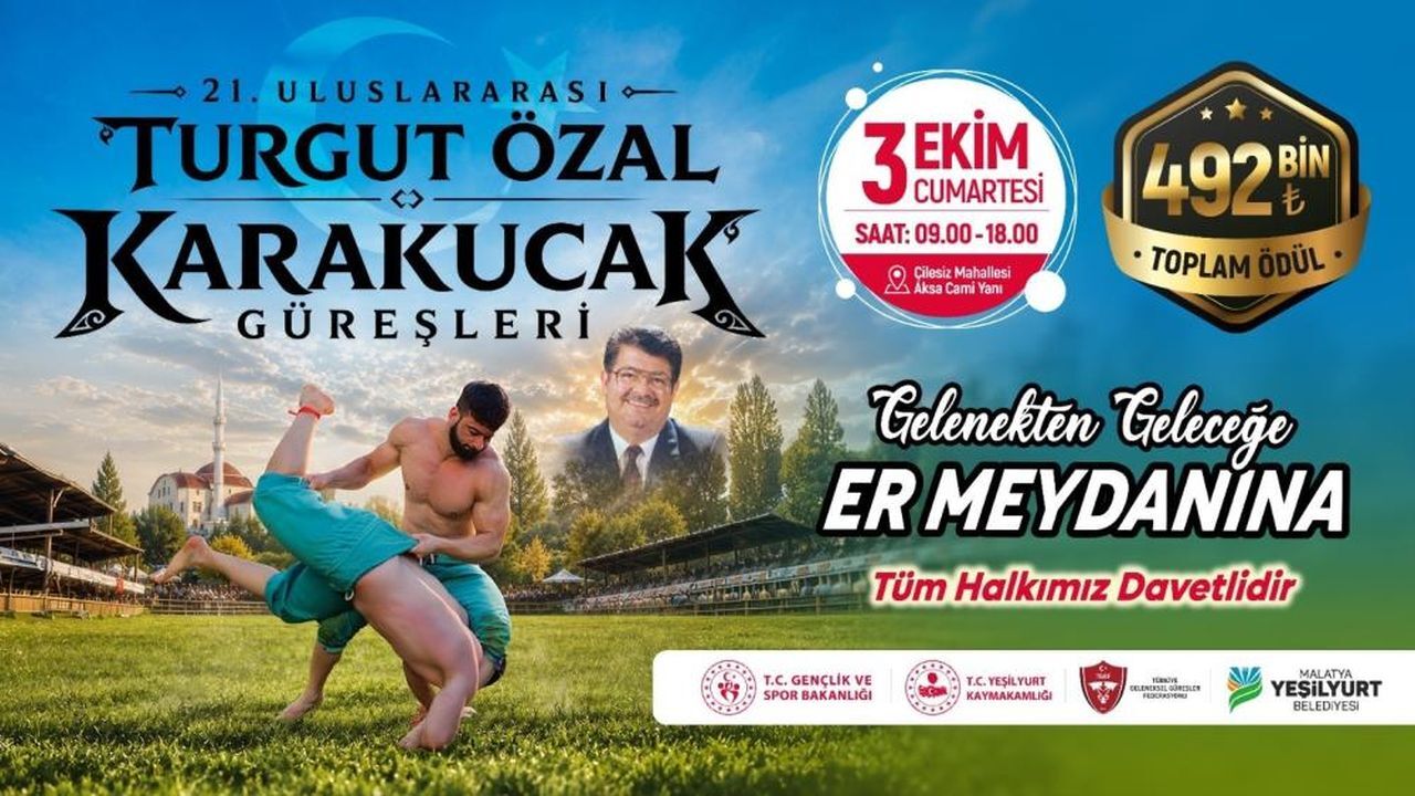 21'inci Uluslararası Turgut Özal Güreşleri 3 Ekim'de